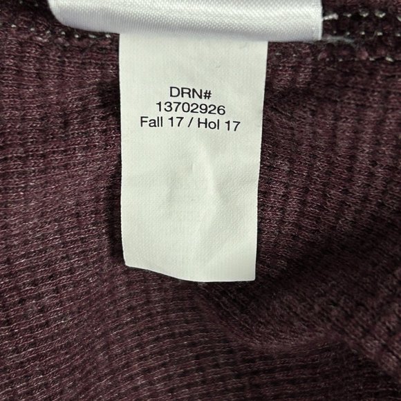 Eddie Bauer Shirt Mens TXL Burgundy Henley Tall Long Sleeve Thermal Waffle Knit - Picture 12 of 14